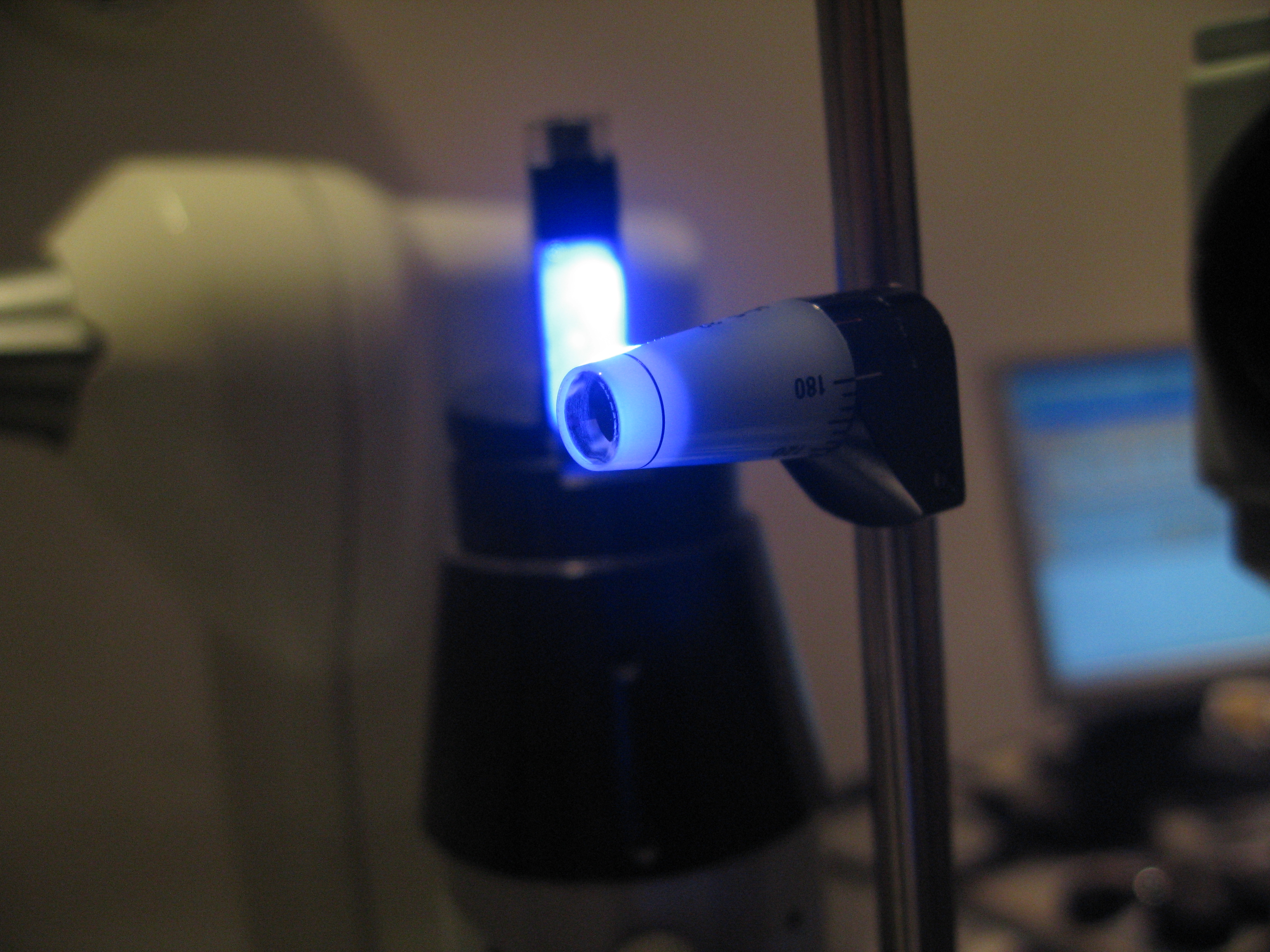 Slit-lamp biomicroscope used for eye exams